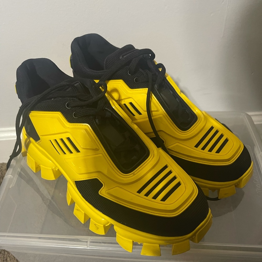 Yellow and Black Cloudbust Thunder Prada Shoes
